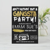 ギャングスターパーティ ヒップホップ バースデー 招待状 (スタンド正面)