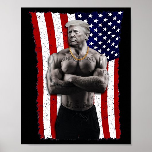 ギャングスタープロドナルドトランプタトゥー共和党アメリカ ポスター (正面)