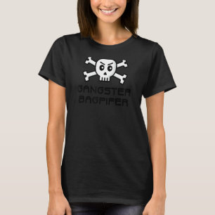 ギャングスターベーピパースカル及びクロスボーンワードデザイン Tシャツ