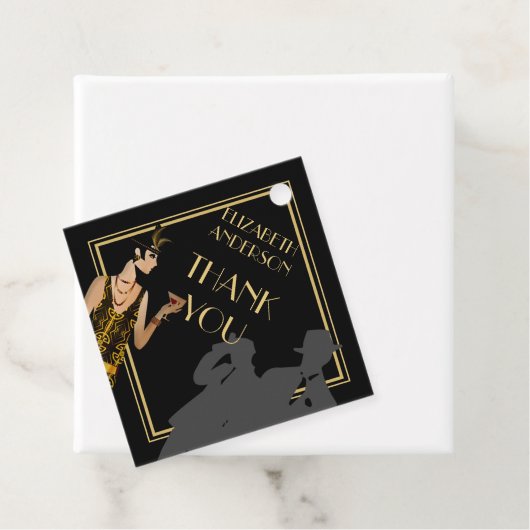 ギャングスターモル1920sフラッパーギャツビーパーティーブラックゴールド フェイバータグ (インサイチュ)