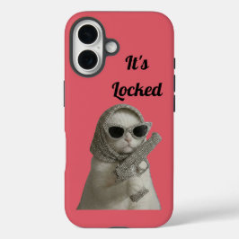 ギャングスター猫サングラス ピンクスマホケース iPhone 16ケース
