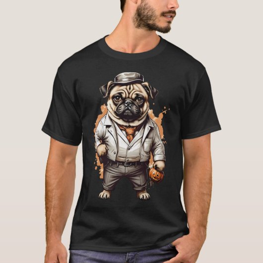 ギャングスター・パグ・ハロウィン Tシャツ (正面)