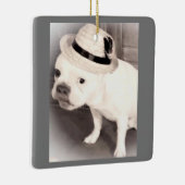 ギャングスター·ブルドフランスのッグの汚い動物のクリスマス セラミックオーナメント (右)