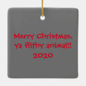 ギャングスター·ブルドフランスのッグの汚い動物のクリスマス セラミックオーナメント (裏面)