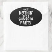 ギャングパーティー90sヒップホップ 楕円形シール (バッグ)