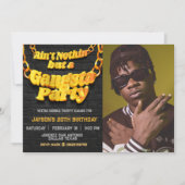 ギャングパーティー-ヒップホップテーマ風景 招待状 (正面)