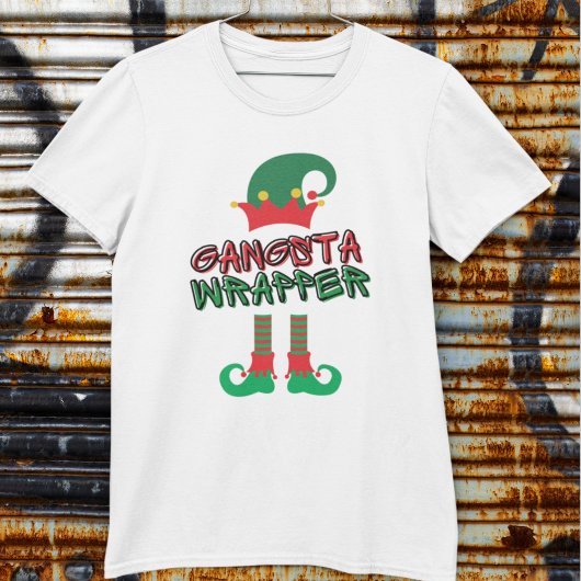 ギャングラッパー小妖精や小人レッグハットレッドグリーンおもしろいクリスマス Tシャツ