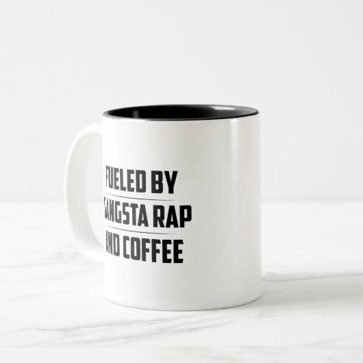 ギャング及びコラップのーヒーで燃料を供給する ツートーンマグカップ (正面左)