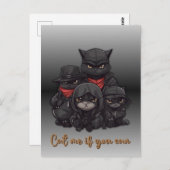 ギャング猫はがき |猫よもしり ポストカード (正面/裏面)