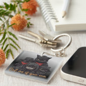 ギャング猫アクリルキーチェーン |猫よもしり キーホルダー (正面右)