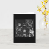 ギャング猫ヴィンテージおもしろい子猫集団ミーム カード (黄色い花)