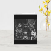 ギャング猫ヴィンテージおもしろい子猫集団ミーム_1 カード (黄色い花)