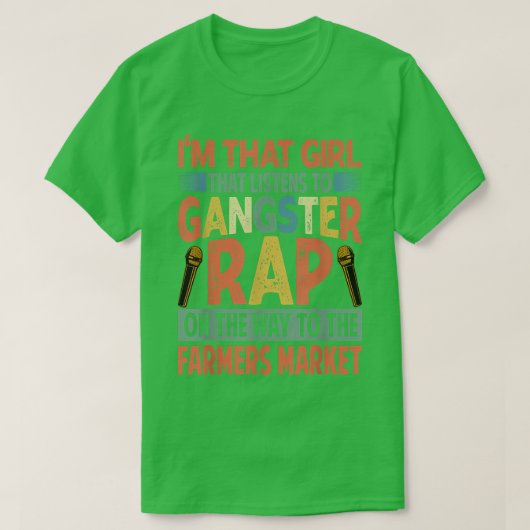 ギャング聞ス農家市場にラップのいる女の子 Tシャツ (デザイン正面)