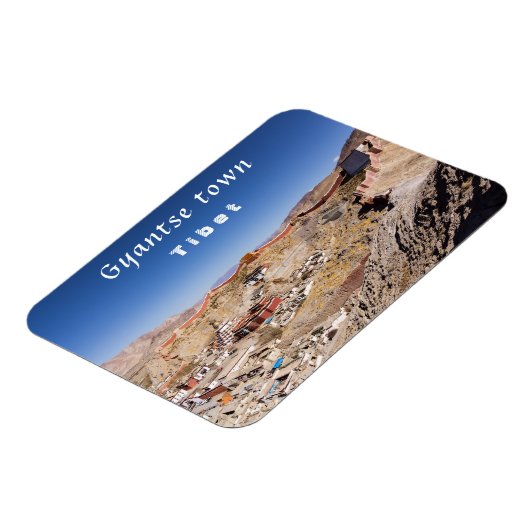 ギャンツェとパルチョ修道院の空中写真 - チベット マグネット (左側)