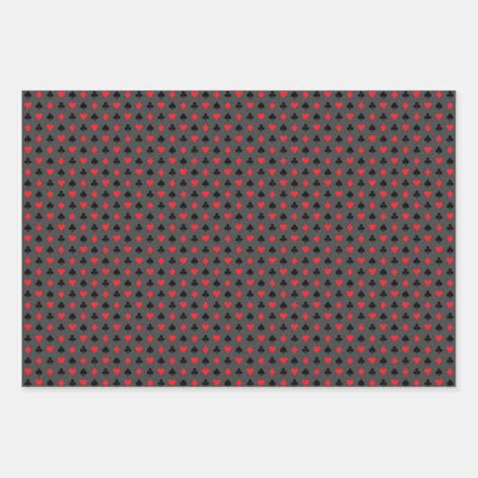 ギャンブラートランプのポーカー遊プレイヤーのカードはグレーにスーツ ラッピングペーパーシート (正面3)