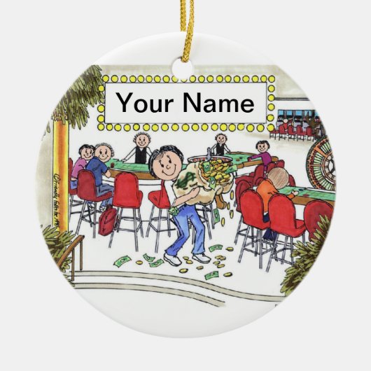 ギャンブラー – 女性 セラミックオーナメント (正面)