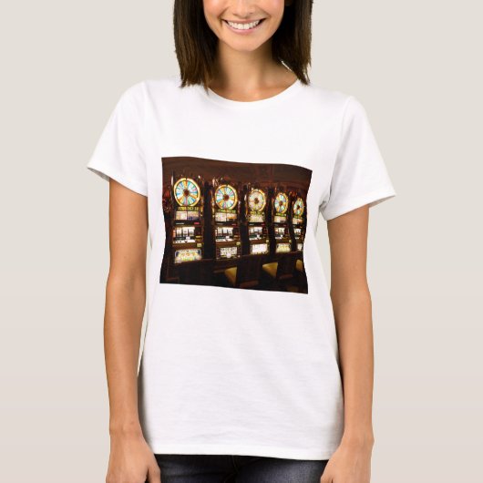 ギャンブルマシン 片腕ギャングスター お金 ラスベガス Tシャツ (正面)