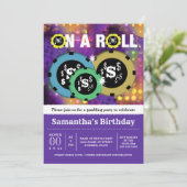 ギャンブルルーレットチップベガスパーティーパープル 招待状 (スタンド正面)