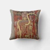 ギュスターフ・クリムトによるヒュギエイア、ヴィンテージ・アール・ヌーヴォー クッション (裏面)