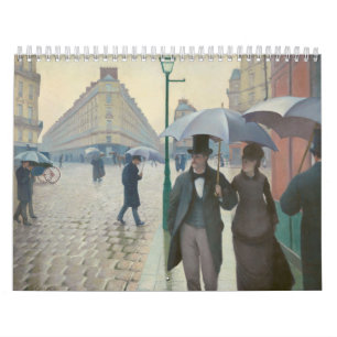 ギュスターブCaillebotte著通りdeパリTemps de Pluie カレンダー