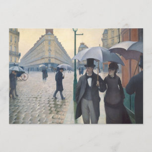 ギュスターブCaillebotte  パリの通りの雨の日 招待状