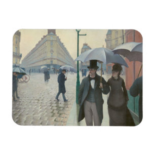 ギュスターブCaillebotte -パリの通り; 雨の日 マグネット