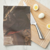 ギュスターヴ・カイユボットによるピアノを弾く若い男 キッチンタオル (四つ折り)