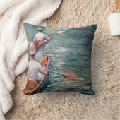 ギュスターヴ・カイユボット - エール川のカヌー クッション (ブランケット)