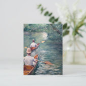 ギュスターヴ・カイユボット - エール川のカヌー ポストカード (スタンド正面)