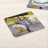 ギュスターヴ・カイユボット - オレンジの木 スクエアペーパーコースター (アングル)