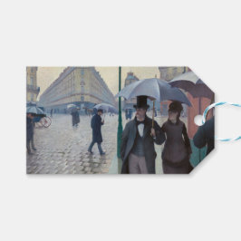 ギュスターヴ・カイユボット - パリの通り、雨の日 ギフトタグ