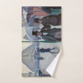 ギュスターヴ・カイユボット - パリの通り、雨の日 バスタオルセット (ハンドタオル)