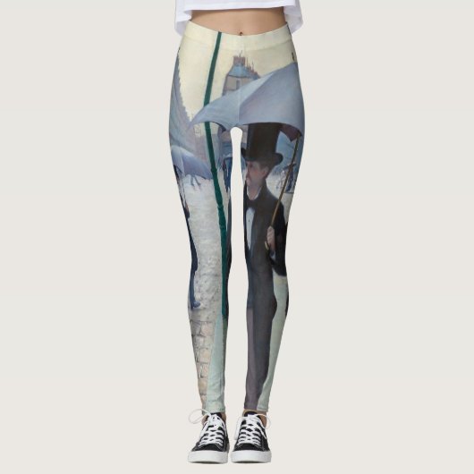 ギュスターヴ・カイユボット - パリの通り、雨の日 レギンス (正面)