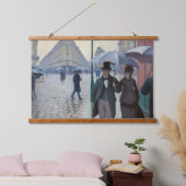 ギュスターヴ・カイユボット - パリの通り、雨の日 吊り下げ型タペストリー (寝室)