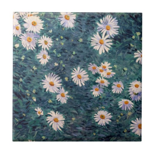 ギュスターヴ・カイユボット - フランス菊の花壇、部分 タイル (正面)