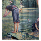 ギュスターヴ・カイユボット - ユエール川の水浴 シャワーカーテン (正面)