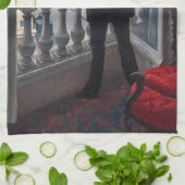 ギュスターヴ・カイユボット - 窓辺の男 キッチンタオル (折り畳み)