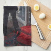 ギュスターヴ・カイユボット - 窓辺の男 キッチンタオル (四つ折り)