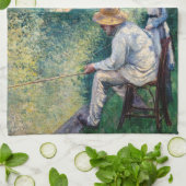 ギュスターヴ・カイユボット - 釣り キッチンタオル (折り畳み)