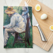 ギュスターヴ・カイユボット - 釣り キッチンタオル (四つ折り)