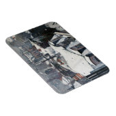 ギュスターヴ・カイユボット - 雪の屋根 マグネット (右側)