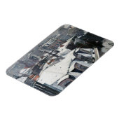 ギュスターヴ・カイユボット - 雪の屋根 マグネット (左側)