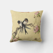 ギューゼッペカスティリオーネの鳥桃 クッション (裏面)