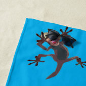 ギョッおもしろいトゲコリザードライトブルー名前をカスタムする ビーチタオル (インサイチュ)