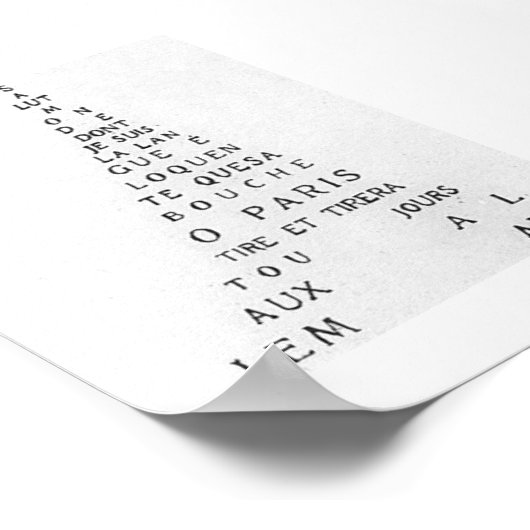 ギヨーム・アポリーネア、エッフェル・カリグラム ポスター (角)