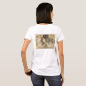 ギヨームde L'Isle 1720年著旧式な世界地図 Tシャツ (裏面フル)