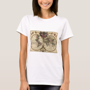 ギヨームde L'Isle 1720年著旧式な世界地図 Tシャツ