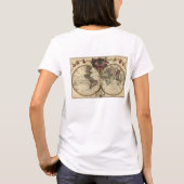 ギヨームde L'Isle 1720年著旧式な世界地図 Tシャツ (裏面)