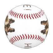 ギラおもしろいフよくはしゃぐ野球カスタム文字 野球ボール (正面)