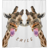 ギラおもしろいフ付きシャワよくはしゃぐーカーテン – スマイル シャワーカーテン (正面)